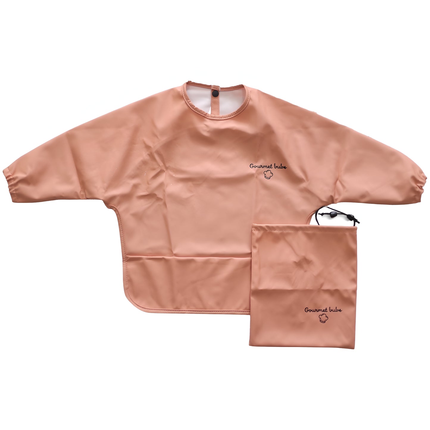 Gourmet Bubs Waterproof Feeding Smock with Bib Pouch - Apricot