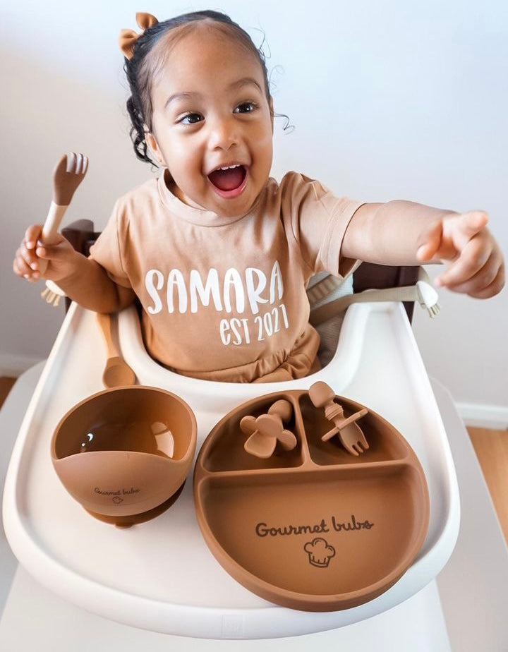 Gourmet Bubs 8 Piece Baby Feeding Set - Clay