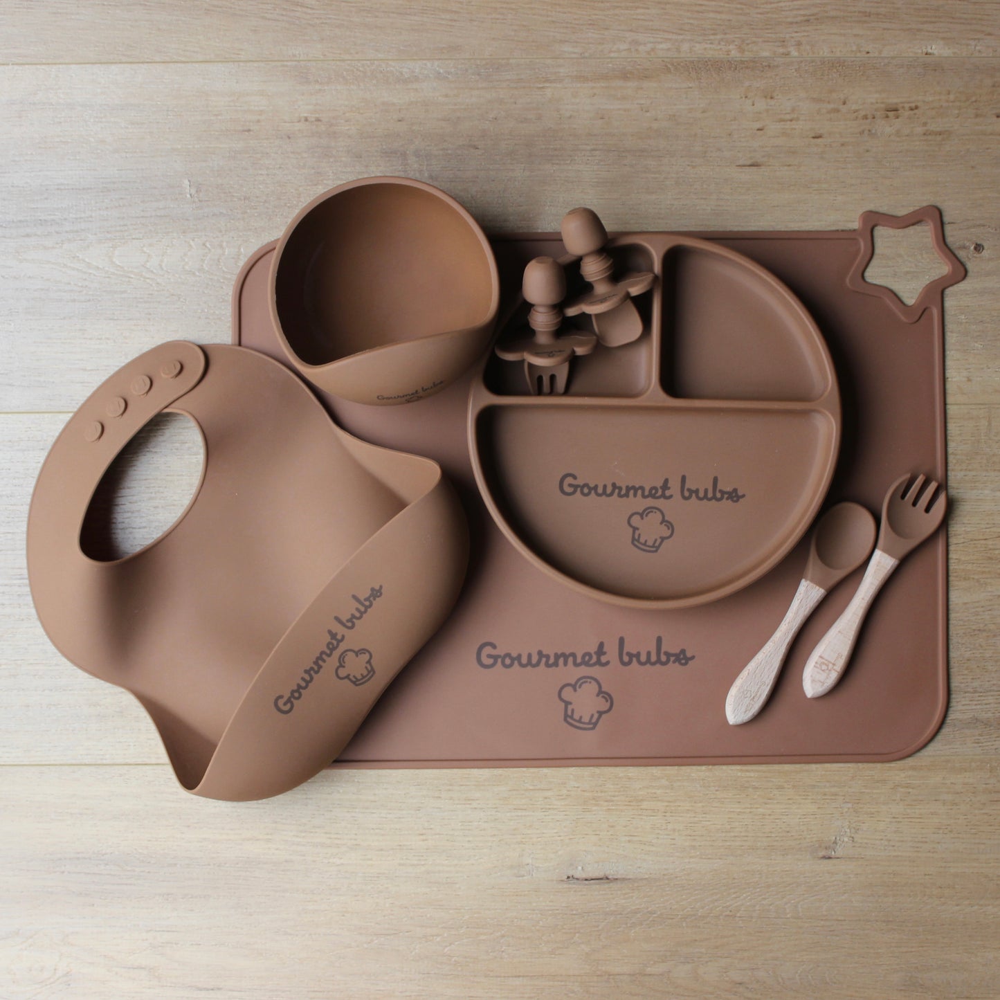 Gourmet Bubs 8 Piece Baby Feeding Set - Clay